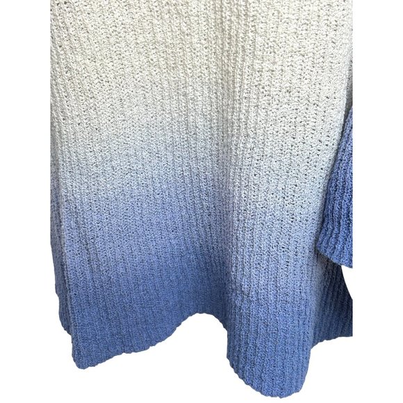 Adyson Parker Sweater Tunic Top 2X White Blue Ombré Ribbed Knit Round Neck - Picture 7 of 11